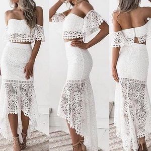 White two piece outfit